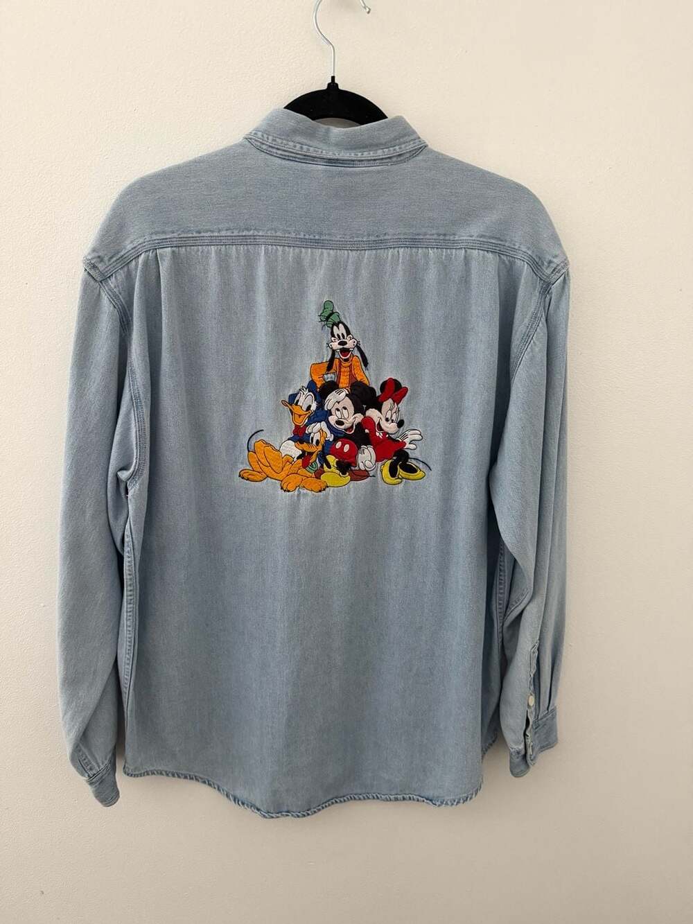 Vintage The Disney Store Embroidered Character Denim Shirt - men’s S